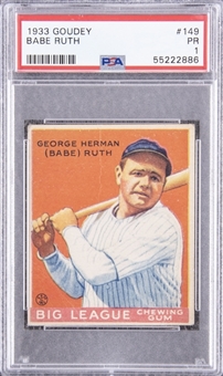 1933 Goudey #149 Babe Ruth – PSA PR 1